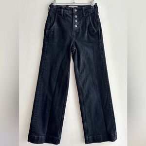 Everlane The Wide Leg Button-Fly Jeans, Black, Size 24 Regular